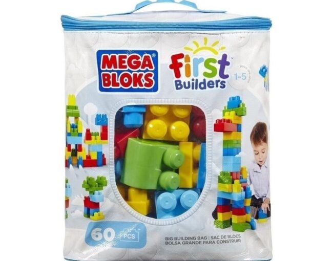 MEGA BLOKS FIRST BUILDERS BIG BUILDING BAG 60pcs BLUE (DCH55)