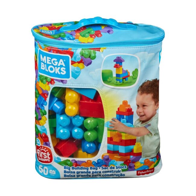 MEGA BLOKS FIRST BUILDERS BIG BUILDING BAG 60pcs BLUE (DCH55) - Image 2