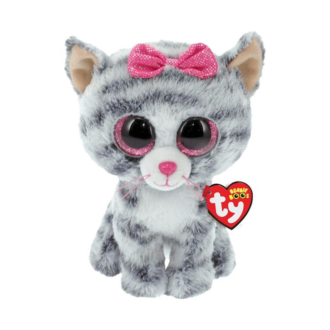 TY BEANIE BOO - KIKI THE CAT GREY PLUSH TOY (15cm) (1607-37190)