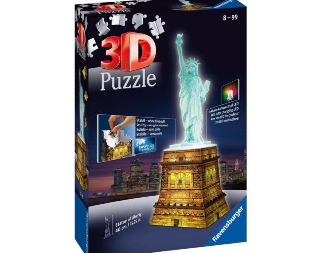 Ravensburger 3D Puzzle: Statue Of Liberty Night Edition (216pcs) (12596) - Image 2