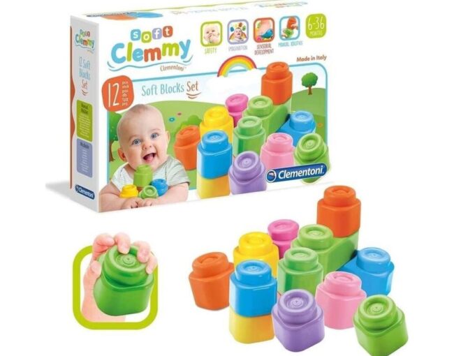Baby Clementoni: Clemmy 12 Soft Blocks Set (1033-14706)