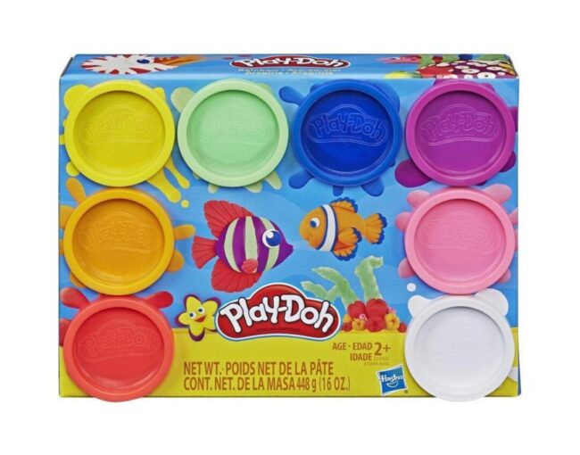 Hasbro Play-Doh Rainbow Non Toxic Set of 8 Colours Cans (E5062)