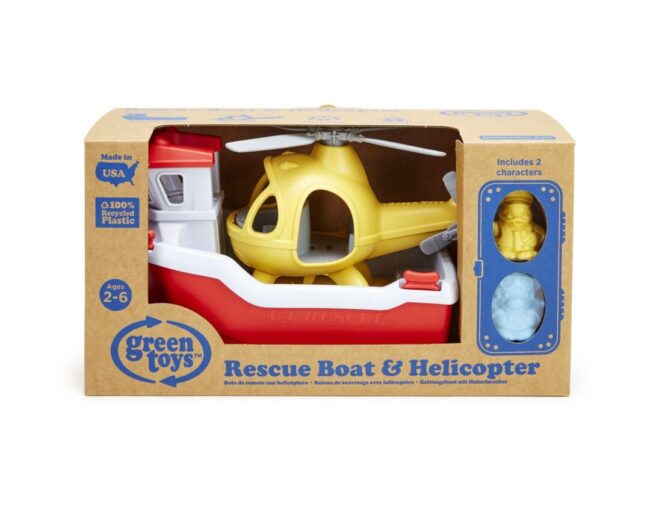 Green Toys: Rescue Boat with Helicopter (RBH1-1155) - Image 2