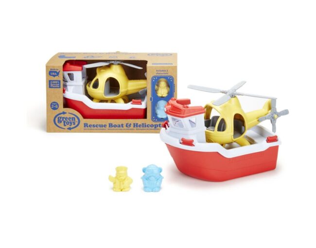 Green Toys: Rescue Boat with Helicopter (RBH1-1155) - Image 3