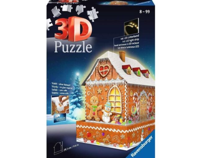 Ravensburger 3D Puzzle Midi: Gingerbread House Night Edition (216pcs) (11237)