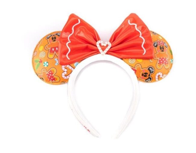 Loungefly: Disney Ginger Bread Aop Patent Bow Heart Headband (WDHB0094)