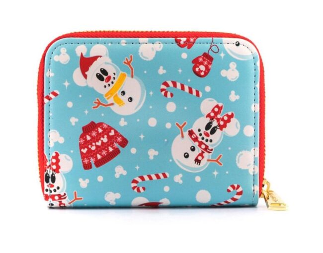 Loungefly Disney Seasonal Snowman Minnie Mickey Aop Zip Around Wallet (WDWA1785) - Image 2