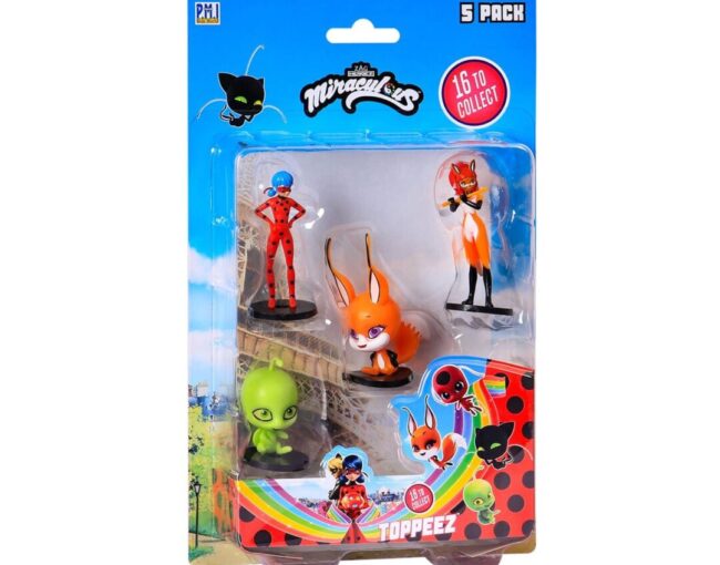 P.M.I. Miraculous Pencil Toppers - 5 Pack -including 1 hidden character (S1) (Random) (MLB2040)