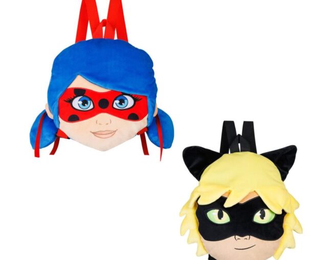 P.M.I. Miraculous Plush Backpacks 30cm (Random-2 characters to collect-Lady Bug/Black-Cat Noar) (MLB7008)
