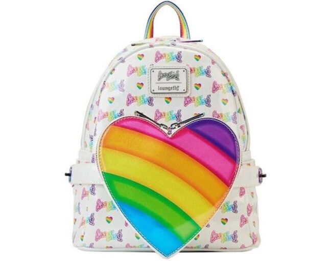 Loungefly Lisa Frank - Logo Heart Detachable Rainbow Bag Mini Backpack (LSFBK0005)