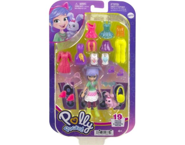 Mattel Polly Pocket: Medium Pack - Morning Walk Doll with Pet (HKV94)