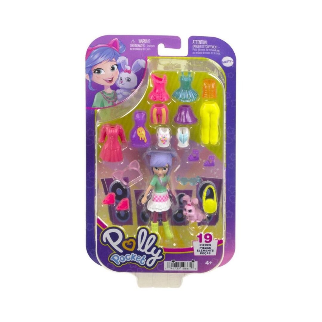 Mattel Polly Pocket: Medium Pack - Morning Walk Doll with Pet (HKV94)