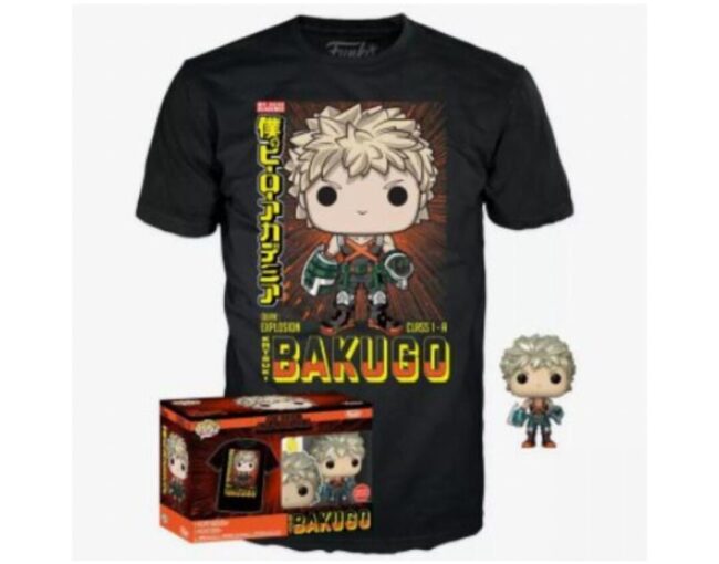 Funko Pop! & Tee (Adult): My Hero Academia - Katsuki Bakugo (Metallic) (Special Edition) Vinyl Figure & T-Shirt (XL)