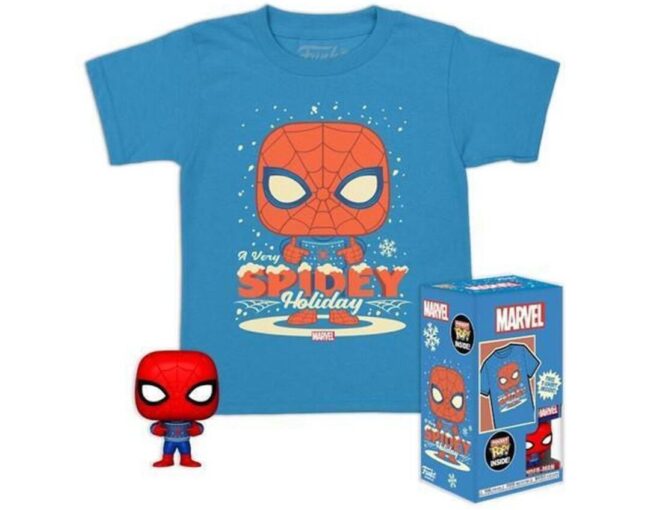 Funko Pocket Pop! & Tee (Child): Marvel - Holiday Spiderman Vinyl Figure & T-Shirt (L)