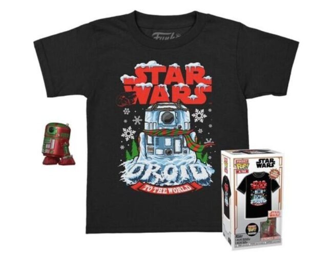Funko Pocket Pop! & Tee (Child) Disney: Star Wars - Holiday R2-D2 (Metallic) Vinyl Figure & T-Shirt (L)