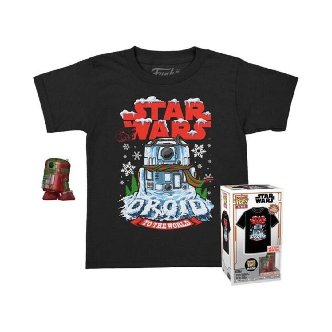 Funko Pocket Pop! & Tee (Child) Disney: Star Wars - Holiday R2-D2 (Metallic) Vinyl Figure & T-Shirt (L)