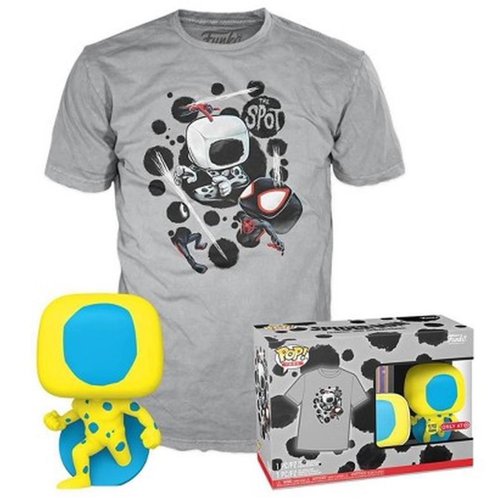 Funko Pop! & Tee (Adult) Marvel: Spider-Man Across the Spider-Verse - The Spot (Blacklight) (Special Edition) (Glows in the Dark) Bobble-Head Vinyl Figure and T-Shirt (M)