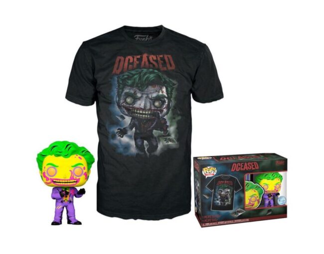 Funko Pop! & Tee (Adult): Comic Cover DC - The Joker (Blacklight)  (Special Edition) Vinyl Figure & T-Shirt (S)
