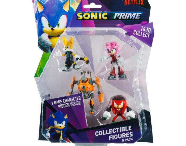 P.M.I. Sonic Prime - 5 Pack -including 1 rare hidden character (S1) Collectible Figures (6.5cm) (Random) (SON2040) - Image 3