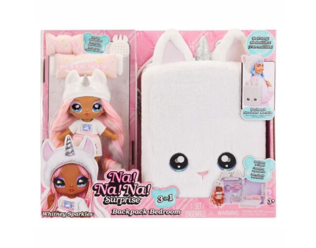 MGA Na! Na! Na! Surprise 3in1: Backpack Bedroom - Whitney Sparkles Unicorn (592365EUC)