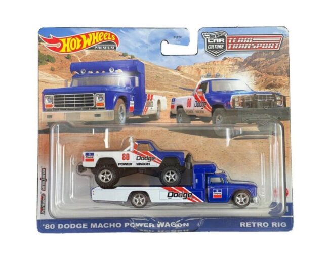 Mattel Hot Wheels: Premium Car Culture Team Transport - '80 Dodge Macho Power Wagon & Retro Rig (HKF38)