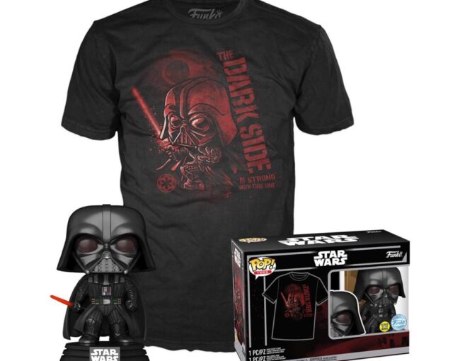 Funko Pop! & Tee (Adult) Disney: Star Wars - Darth Vader (Special Edition) Bobble-Head Vinyl Figure & T-Shirt (L)