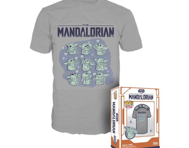 Funko Boxed Pop! Tees: Star Wars: The Mandalorian - Grogu On Ship T-Shirt (L)