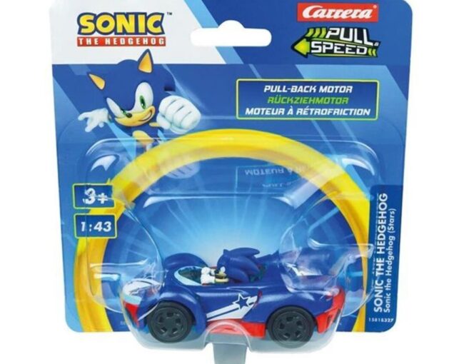 Carrera Pull Speed: Sonic The Hedgehog - Sonic the Hedgehog (Blue Stars) Pull-Back Vehicle 1:43 (15818327) - Image 2
