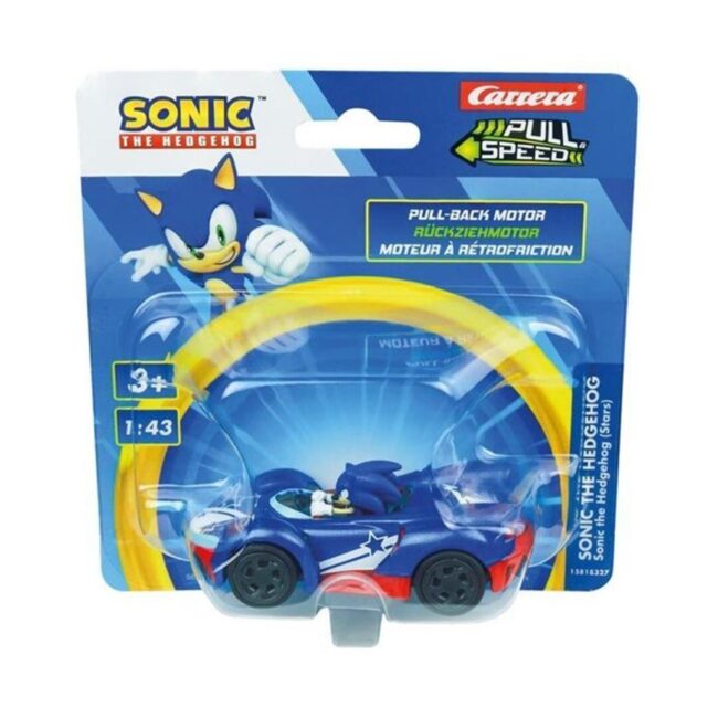 Carrera Pull Speed: Sonic The Hedgehog - Sonic the Hedgehog (Blue Stars) Pull-Back Vehicle 1:43 (15818327) - Image 2