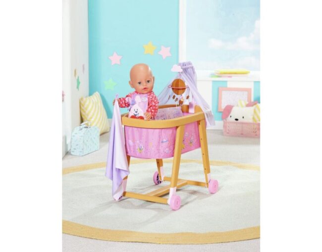 Zapf Creation: Baby Born - Good Night Bassinet in Wooden Effect (829981-116721) - Image 3