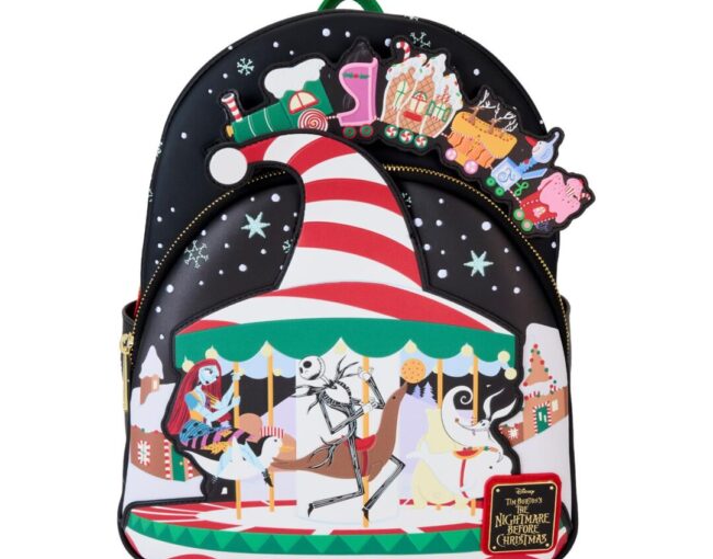 Loungefly Disney: The Nightmare Before Christmas - Journey To Christmas Town (Golows In The Dark) Mini Backpack (WDBK3786)