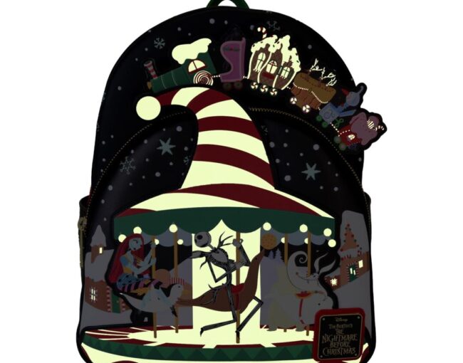 Loungefly Disney: The Nightmare Before Christmas - Journey To Christmas Town (Golows In The Dark) Mini Backpack (WDBK3786) - Image 2