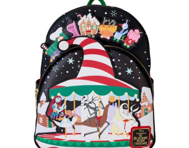 Loungefly Disney: The Nightmare Before Christmas - Journey To Christmas Town (Golows In The Dark) Mini Backpack (WDBK3786) - Image 3