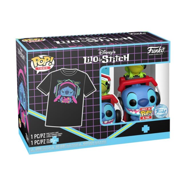 Funko Pop! & Tees (Adult): Lilo and Stitch - Gamer Stitch with Frog Vinyl Figure and T-Shirt (M) - Image 2