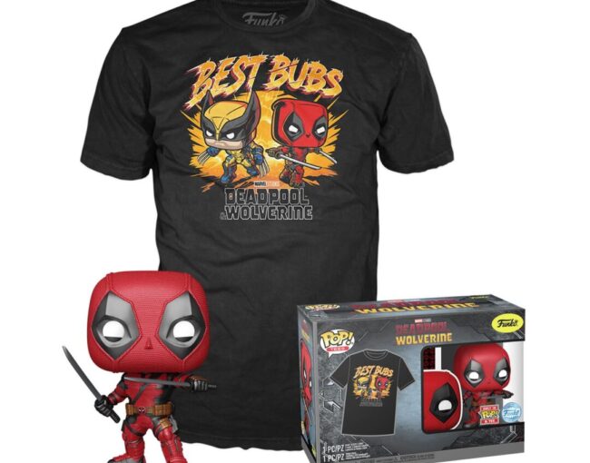 Funko Pop! & Tees (Adult): Deadpool & Wolverine - Deadpool & Wolverine Best Bubs Bobble-Head Vinyl Figure and T-Shirt (XL)