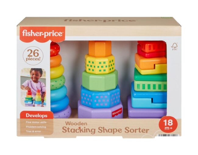 Fisher-Price - Wooden Stacking Shape Sorter (HXT76) - Image 2