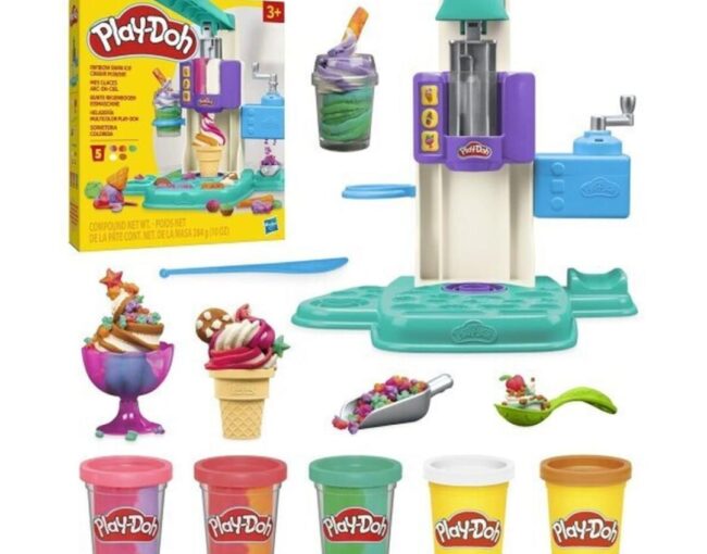 Hasbro Play-Doh: Rainbow Swirl Ice Cream Playset (G0028) - Image 3