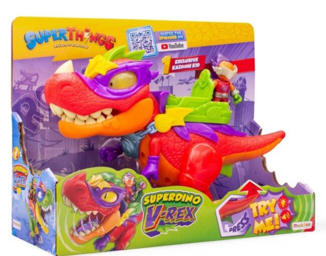 AS Superthings: Rivals of Kaboom - SuperDino V-Rex  Dinosaur with Kazoom Kid (1013-62117)