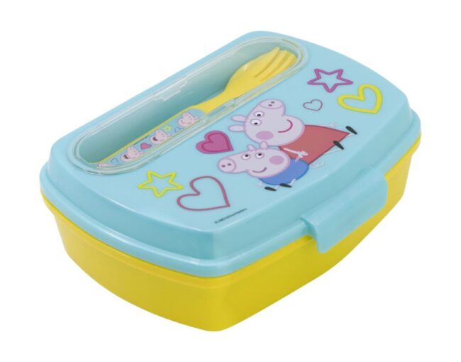 Stor: Peppa Pig Core 2022 - Funny Sandwich Box With Cutlery (13909) - Image 2