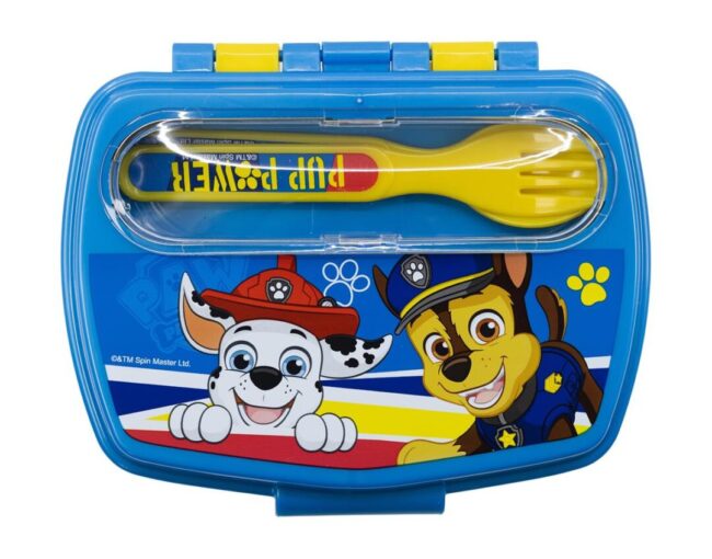 Stor: Paw Patrol Pup Power - Funny Sandwich Box With Cutlery (74609)