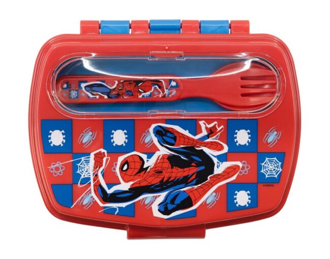 Stor Marvel: Spider-Man Arachnid Grid -  Funny Sandwich Box With Cutlery (74709)