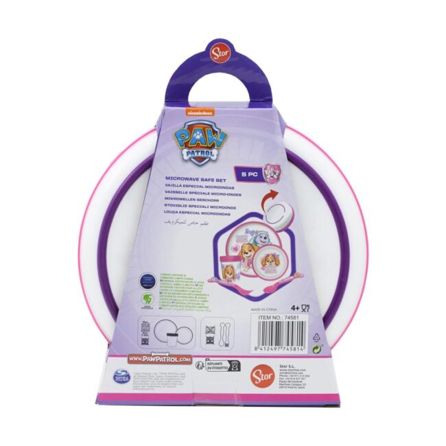 Stor: Paw Patrol -Girl 5 Pcs Non Slip Bicolor Premium Set (Plate Bowl Tumbler 260 Ml & Cutlery) (260ml) (74581) - Image 3