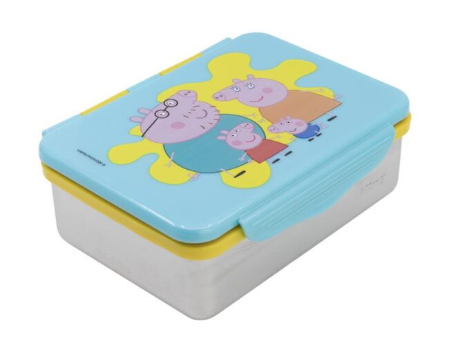 Stor: Peppa Pig Core 2022 - Stainless Steel Clamp Rectangular Sandwich Box (1100ml) (13956) - Image 2