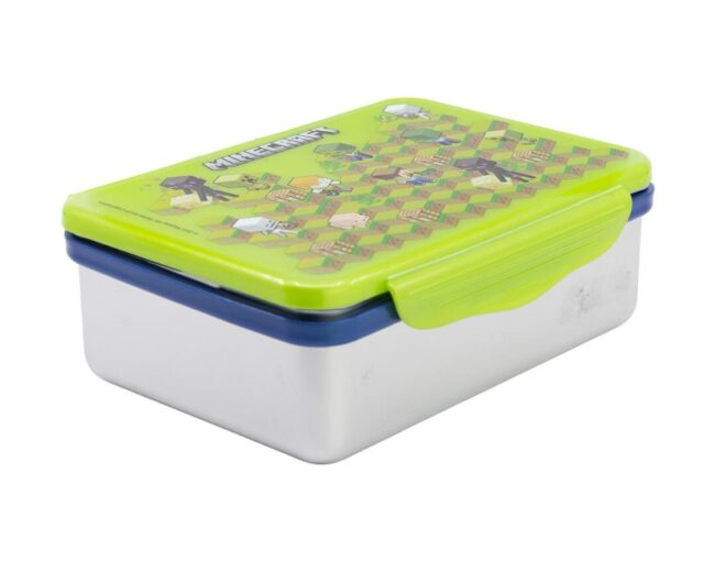 Stor: Minecraft - Isometric Stainless Steel Clamp Rectangular Sandwich Box (1100ml) (40496) - Image 2