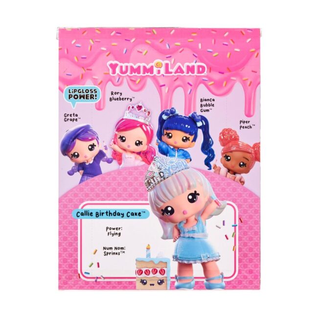 MGA Yummiland Large Doll + Lipgloss Pet- Callie Birthday Cake (120742) - Image 2