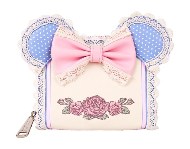 Loungefly Disney Minnie Floral And Lace Ears Zip Around Wallet (WDWA3269)