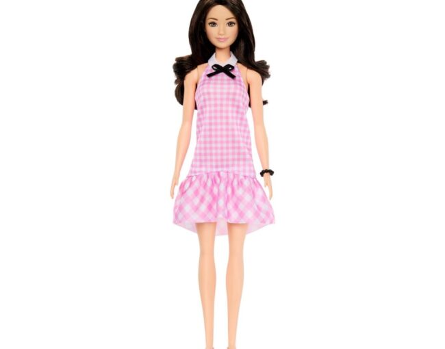 Mattel Barbie: Fashionistas #224 - Brown Hair with Pink Plaid Dress Doll (HRH21) - Image 3