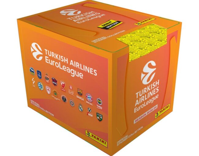 Panini Euroleague 2025: Display of 50 Packs (5 Stickers per Pack)