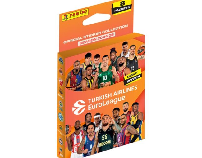 Panini Euroleague 2025: Mini Blister with 40 Stickers Total (8 packs of 5 stickers)