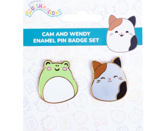 Fizz Squishmallows - Cam & Wendy Pin Badges x 2 CDU (350122)